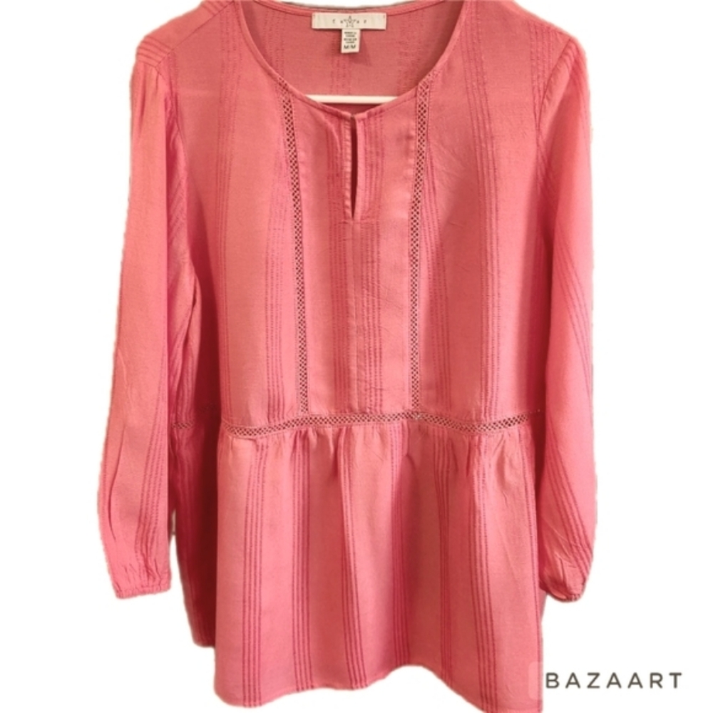 Fever Coral Peasant Blouse